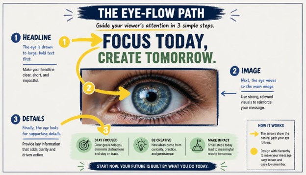 "Visual hierarchy example for professional Canva Posters"