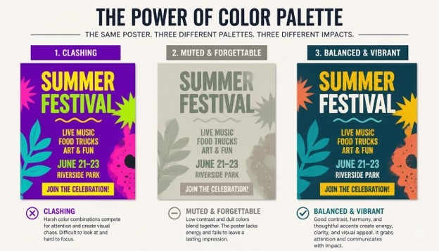 "Choosing the right color palette for Canva Posters"