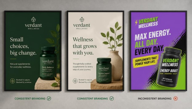 "Brand consistency across Canva Posters designs"