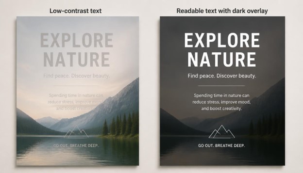 Improving text contrast in Canva Posters"